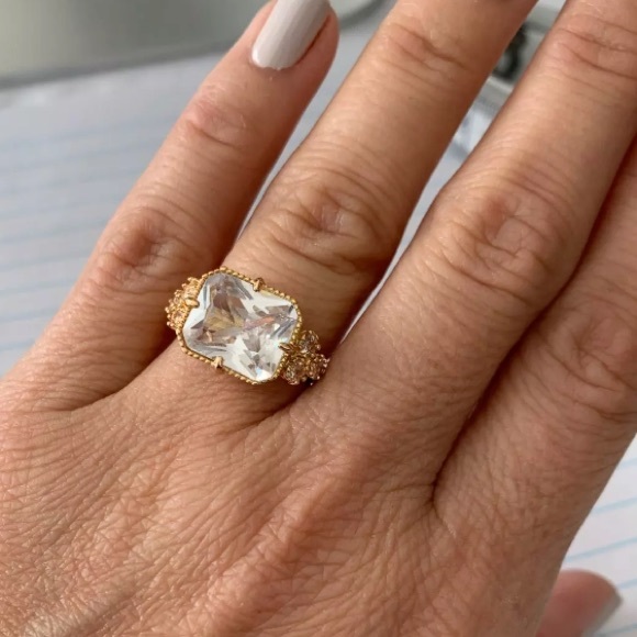 Gold plated CZ Ring - Picture 2 of 5